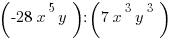 (-28x^5y):(7x^3y^3)